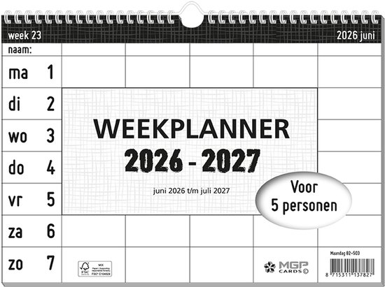 Premium spiraalkalender week 2026 | De Nederlandse Premium spiraalkalender week 2026 | De Nederlandse