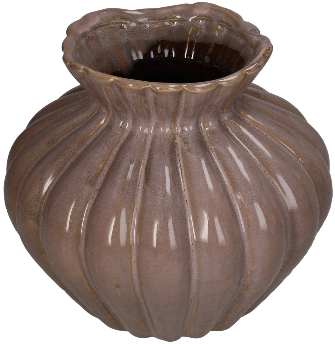 HD Collection Vaas Roef - Keramiek - Oudroze - 20x18x20 cm (BxHxD) - Decoratieve Bloemvaas