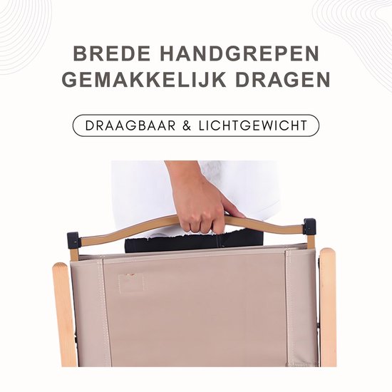 Lage Campingstoel - Vouwstoel - Opvouwbare Visstoel - Klapstoel met armleuningen - Compacte Visstoel - Lichtgewicht & Stevig tot 80kg - Zithoogte: 30cm - Relaxstoel voor buiten - Ideaal voor Camping, Strand & Tuin - Khaki — afbeelding 5