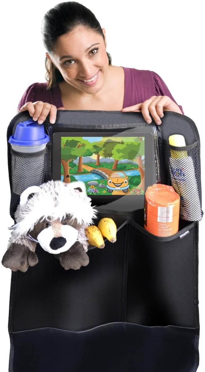Rugleuningbeschermer (1 stuk), grote vakken en iPad-/tabletvak, autostoelorganizer voor kinderen, waterdichte autostoelbeschermer, universele beschermmatten