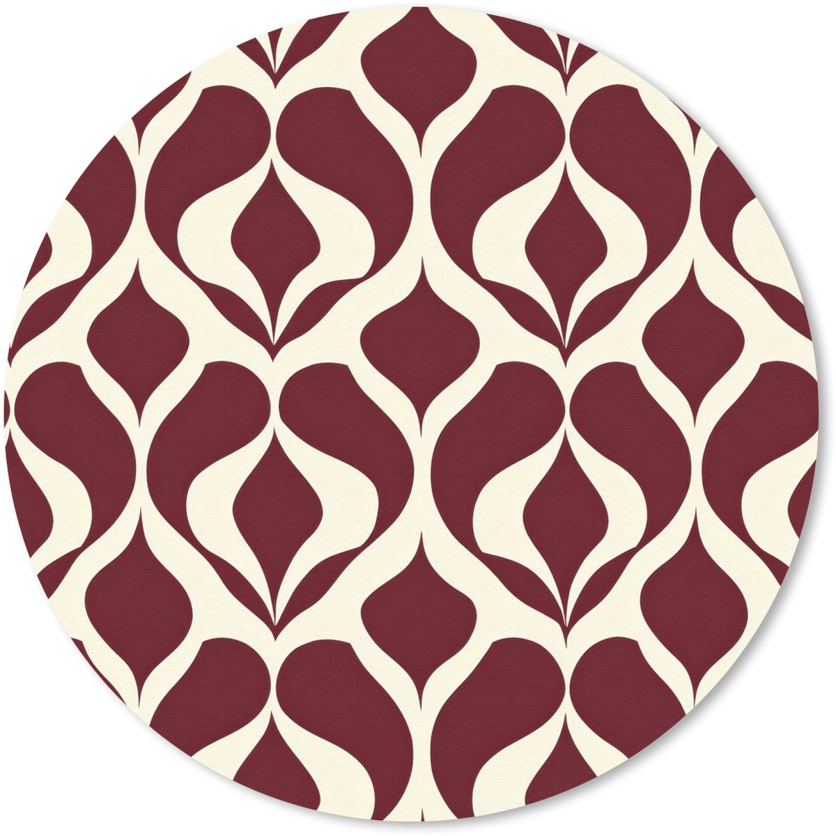 Muismat rond 50x50 cm - Mousepad Rood - Druppelpatroon - Grafisch - Ronde muismatten