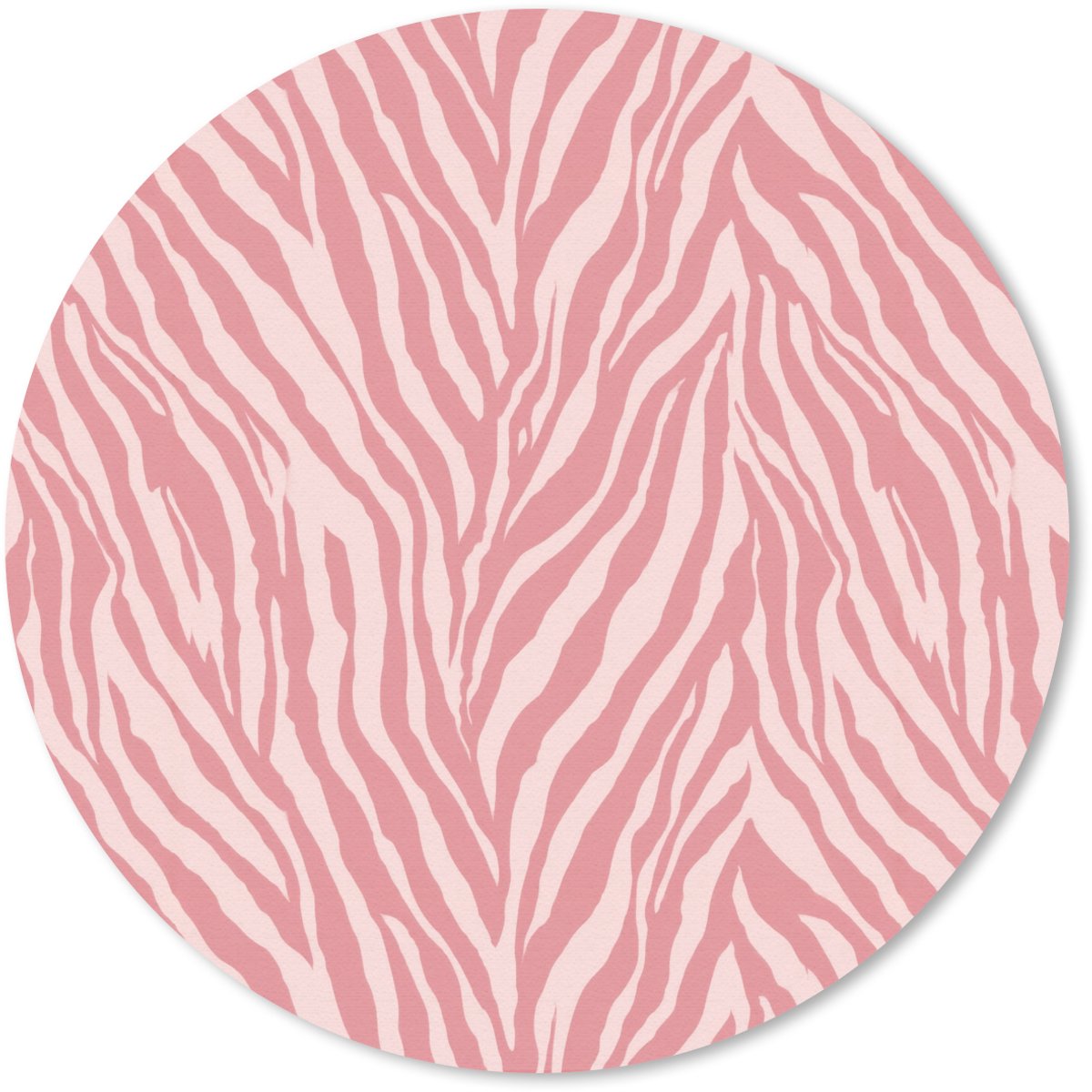 Muismat rond 30x30 cm - Mousepad Zebra - Print - Roze - Ronde muismatten