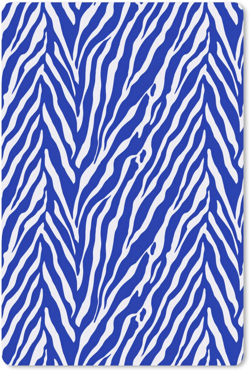 Muismat 13x20 cm - Mousepad Zebra - Patroon - Kobalt - Blauw - Muismatten