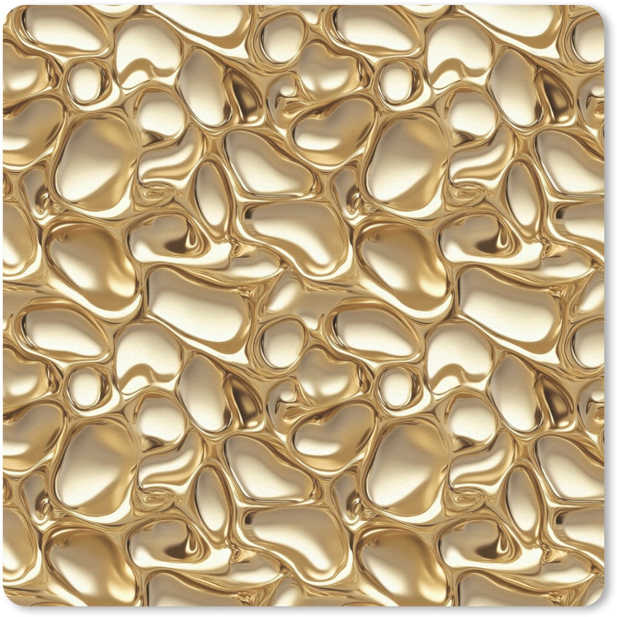 Muismat 20x20 cm - Mousepad Abstract - Modern - Goud - Muismatten