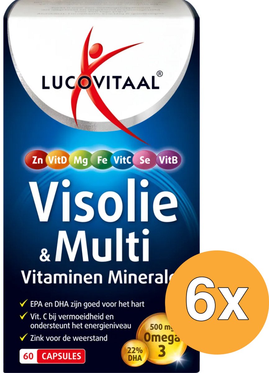 6x Lucovitaal Visolie & Multi Vitaminen Mineralen (60 capsules)