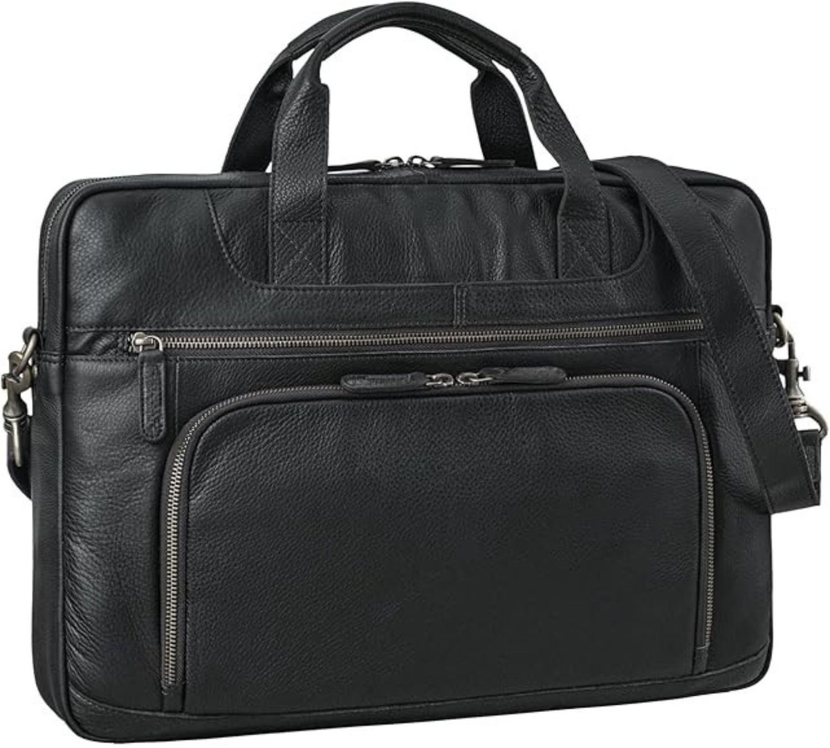 Leren Laptoptas - Laptoptas - Leren Tas - Luxe Leren Laptoptas - Werktas - Schoudertas - Business Tas - Leren Business Tas - 17,3 inch - Zwart - van Imperatoris