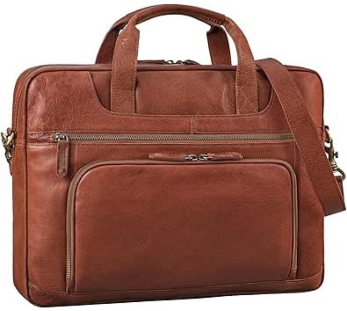Leren Laptoptas - Laptoptas - Leren Tas - Luxe Leren Laptoptas - Werktas - Schoudertas - Business Tas - Leren Business Tas - 17,3 inch - Bruin - van Imperatoris