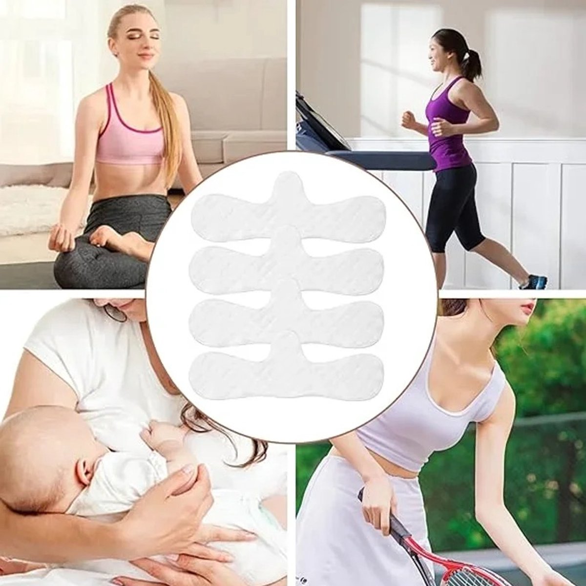 WiseGoods Premium 5 Zweetabsorberende Pads Wit - Herbruikbaar Voor Onder BH - Comfortabel Onzichtbaar & Ademend Tegen Transpiratie