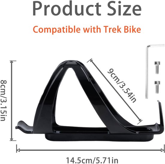 Daity 2 Pack- Bidonhouder voor fietsen - Lichtgewicht en stevig - eenvoudig te installeren - geschikt voor racefietsen en mountainbikes - inclusief schroevendraaier - geschikt voor bidons met een diameter van 6 tot 9 cm. — afbeelding 5