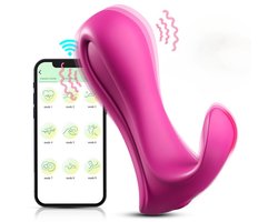 Onzichtbaar vibrerend ei voor vrouwen, op afstand bedienbaar via een app, draagbaar, clitorale en anale stimulatie, seksspeeltje voor volwassenen.