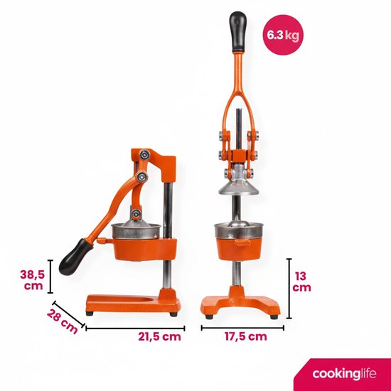 Hobbyme Lot De 2 Presse-Agrumes Manuels Grande Capacité Avec Levier - Orange Pliable Cuisine
