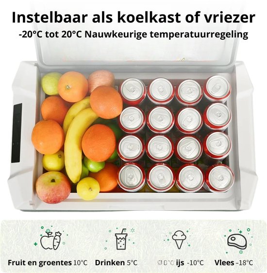 TamTrade Koelbox - Koelbox auto - Frigobox - Koel- en vriesfunctie - 35L - 45dB - Snelle koeling - Ingebouwde batterijbeveiliging van Merkloos — afbeelding 2