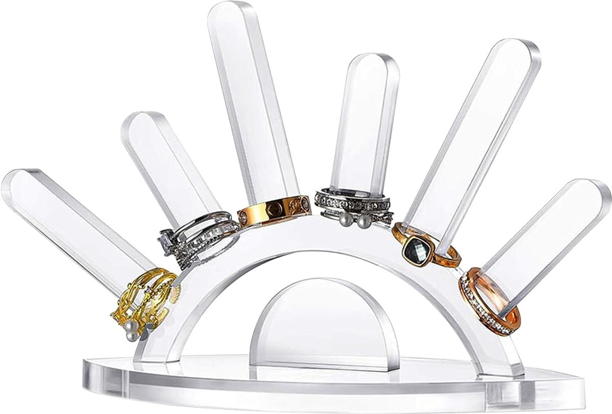 Bedside Jewelry Holder - Sieraden Organizer voor het Opslaan van Halskettingen, Armbanden, Ringen en Oorbellen - Acryl Sieradenbox, Verwijderbare Oorbellen Organizer, Transparant, 1 Stuk