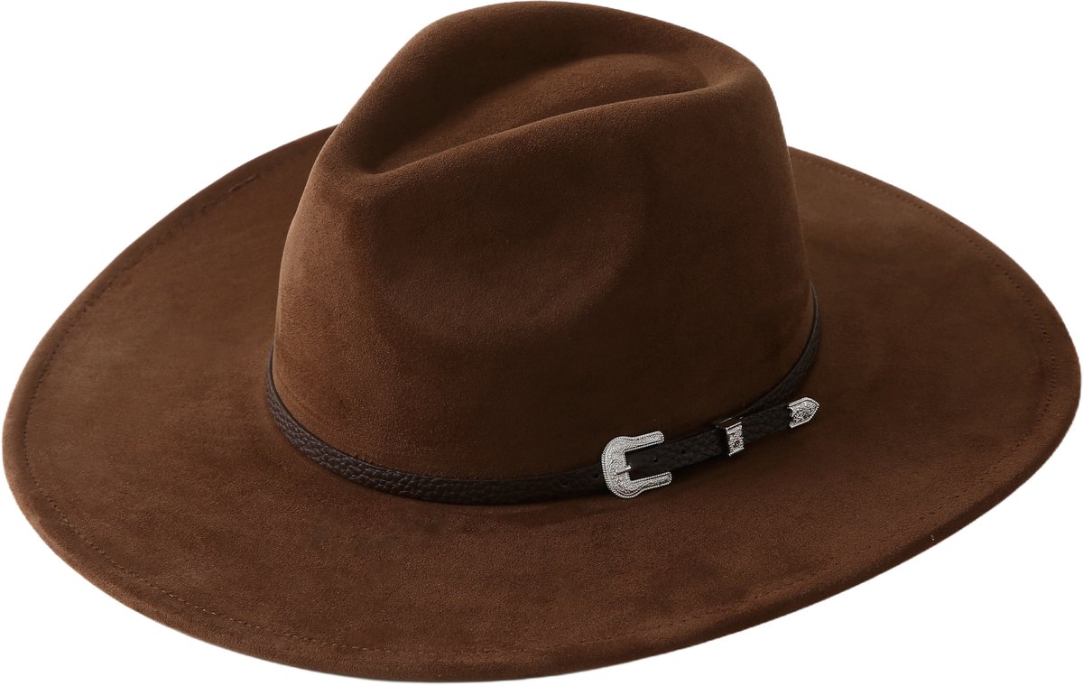 Emilie collection - hoed - cowboy hoed - suede look - bruin