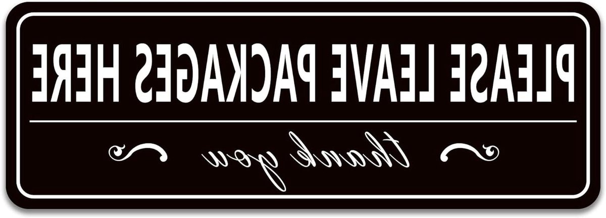 Pakket Achterlaten Bord - Levering Melding - Veilige Bezorging - Duidelijke Instructies - 25 cm - Zwart