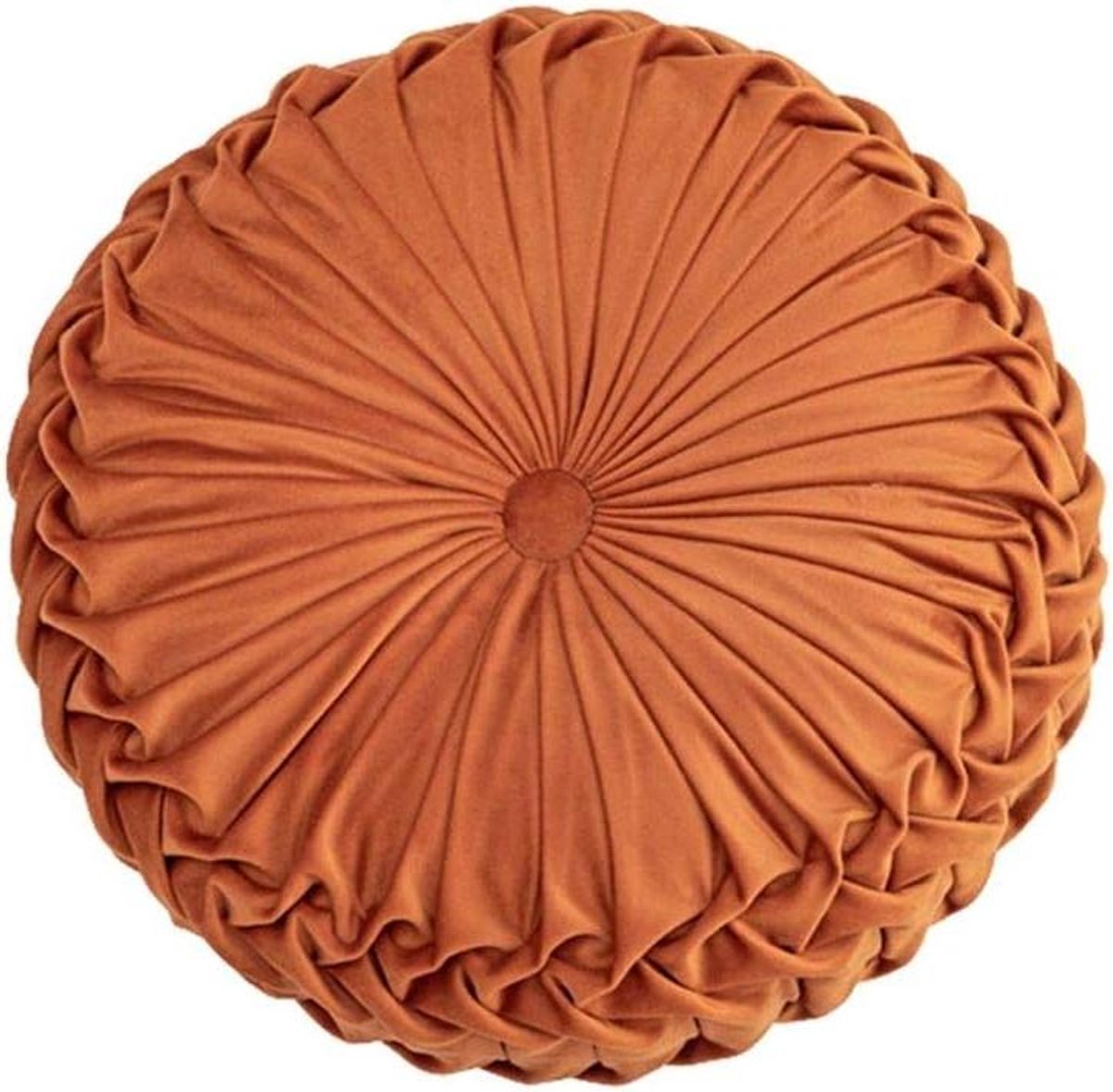 Rond Pompoen Kussen - Pluche Sierkussen - Comfortabel Zitten - Huidvriendelijk Materiaal - 38x10cm - Oranje