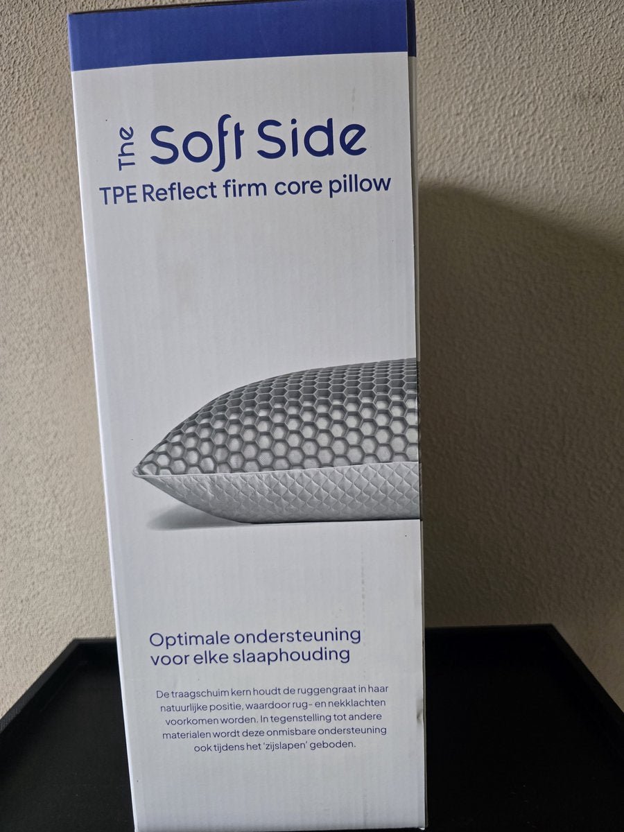 The Softside TPE Reflect Hoofdkussen - Traagschuim Kern - Ergonomisch - Hypoallergeen - Wasbare Hoes - Wit