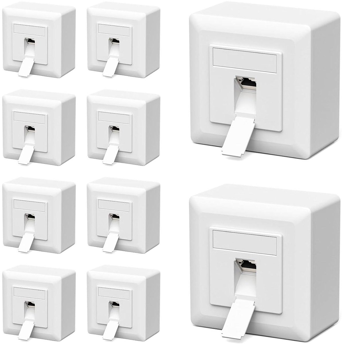 Netwerkdoos - LAN-stopcontact - Snel Internet - Afgeschermde RJ45 - 10 Gigabit - Wit