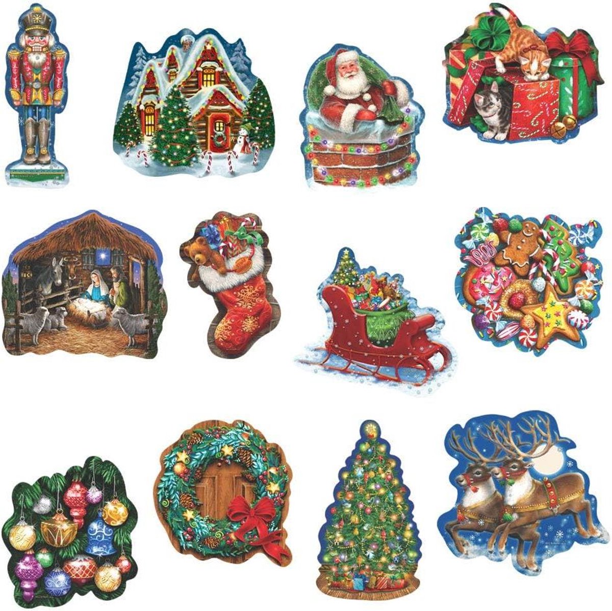Kerstpuzzel - Vakantie Puzzel - Ontspannen Vrije Tijd - Unieke Mini Vormen - 750 Stukjes - Kleurrijk