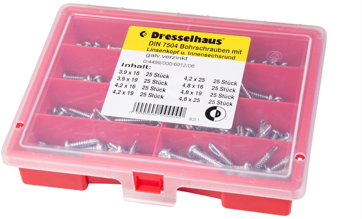Dresselhaus Zelfborende Schroeven Set – 200-delig – Torx (TX)
