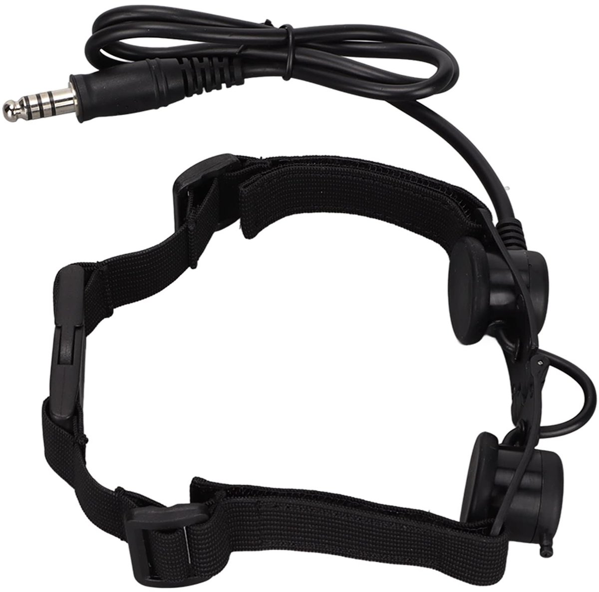 ONF3 - Throat Mic Earpiece Headset - Ruisonderdrukking - Verstelbaar - Zwart - Tactische Keelmicrofoon - Voor Militair Gebruik - 7.1mm