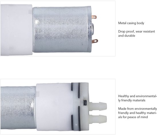 Allecto - Mini-luchtpomp - 12V DC - Olieloze Vacuümpomp - Compact formaat - Elektrische Pompbooster - Voor Waterdispenser en Koffiemachine - Thuisg... van Merkloos — afbeelding 3
