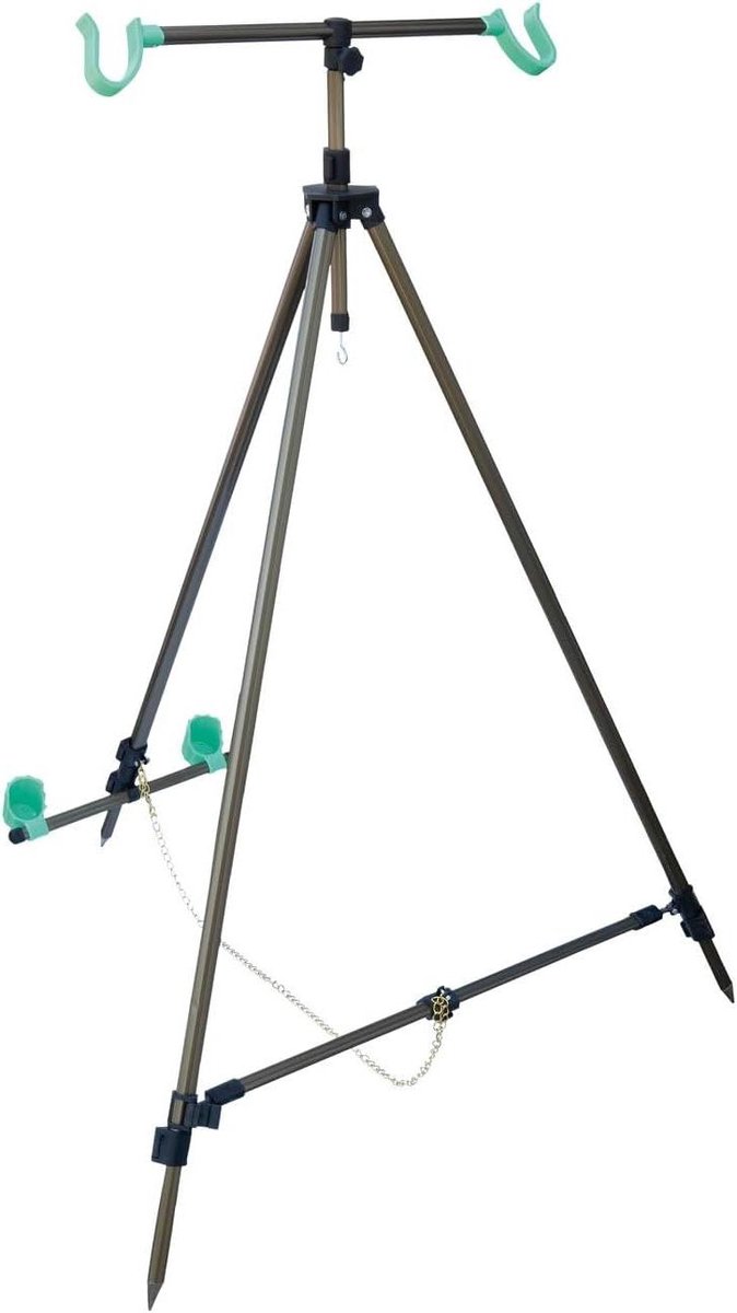 Surf Casting Statief - Strand Tripod - Vissen op Zee - Volledig Verstelbaar - 200 cm Hoog - Zwart