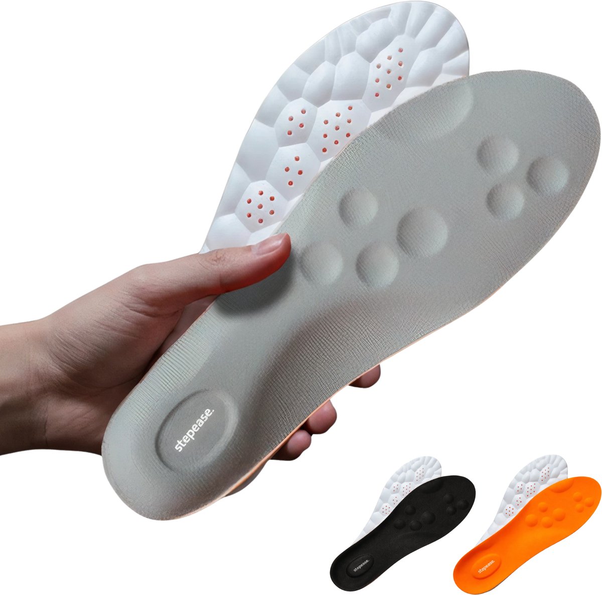 Solfit Comfort Inlegzolen met Arch Support - Schokabsorberende Inlegzolen voor Heren & Dames - Maat - Grijs - 35/36 - STEPEASE