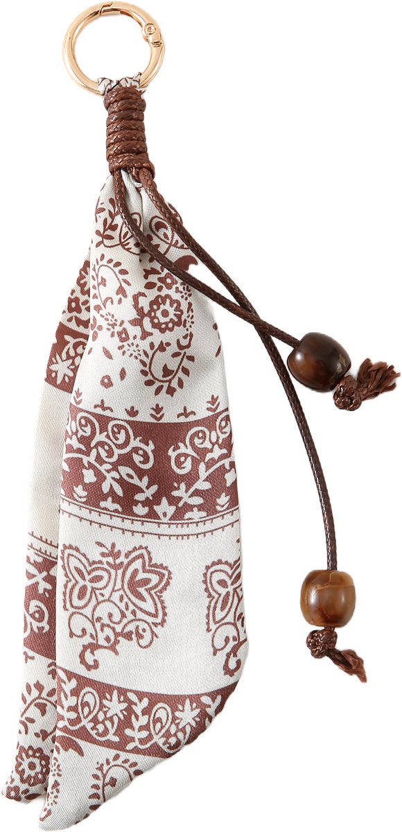 Emilie collection - telefoonkoord - tassenhanger - bag charm - bruin - bandana print