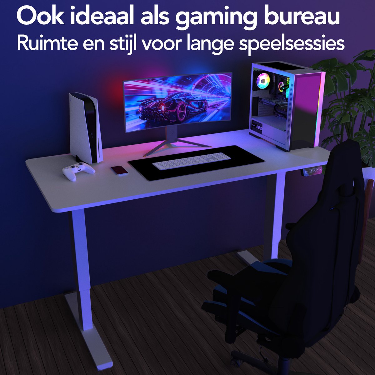 Infinity Goods Zit Sta Bureau - Elektrisch Verstelbaar In Hoogte - 120 x 60 CM - Geheugenfunctie - Wit thumbnail 7