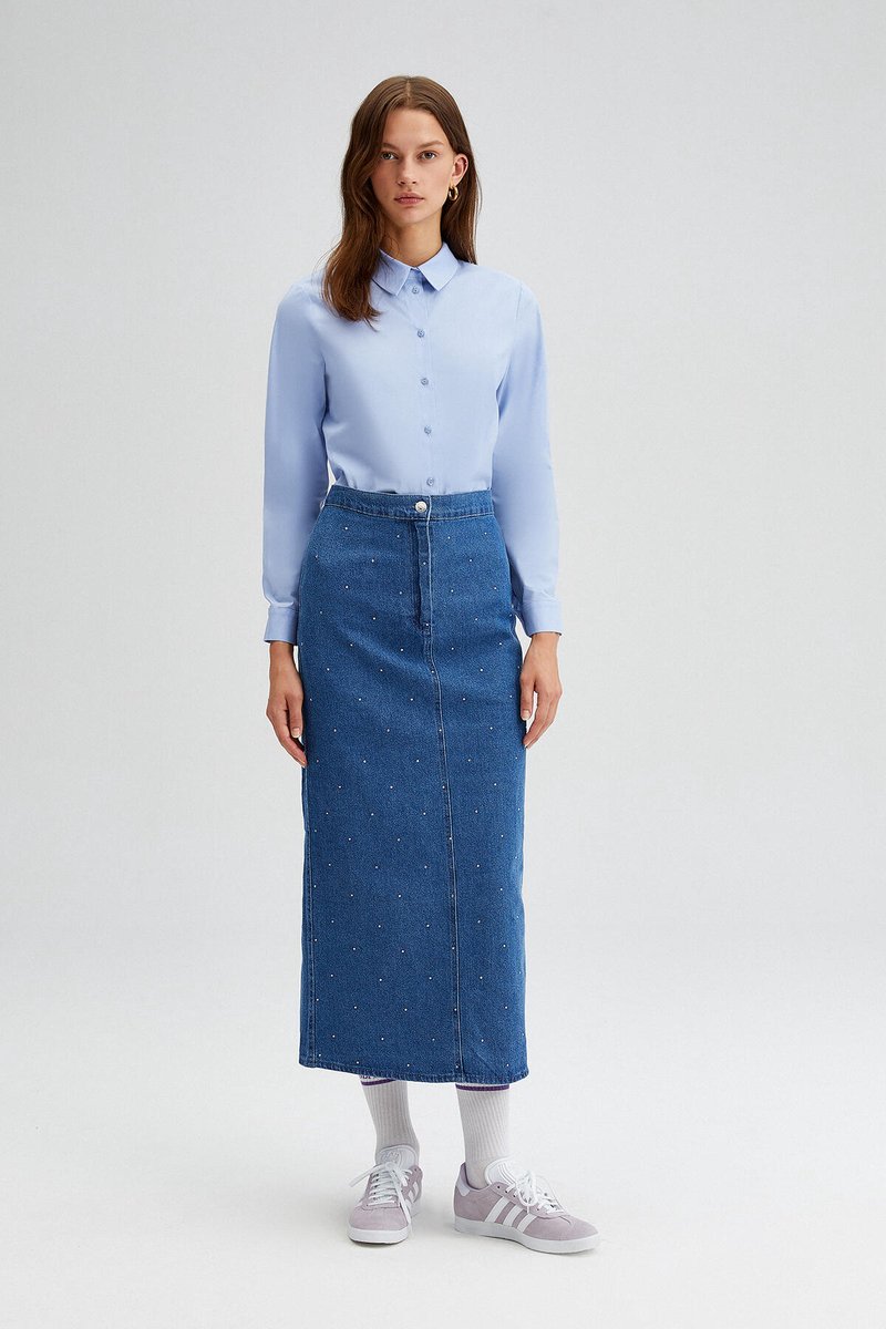 Touché Privé - Spijkerrok met steentjes - Denim - Dames