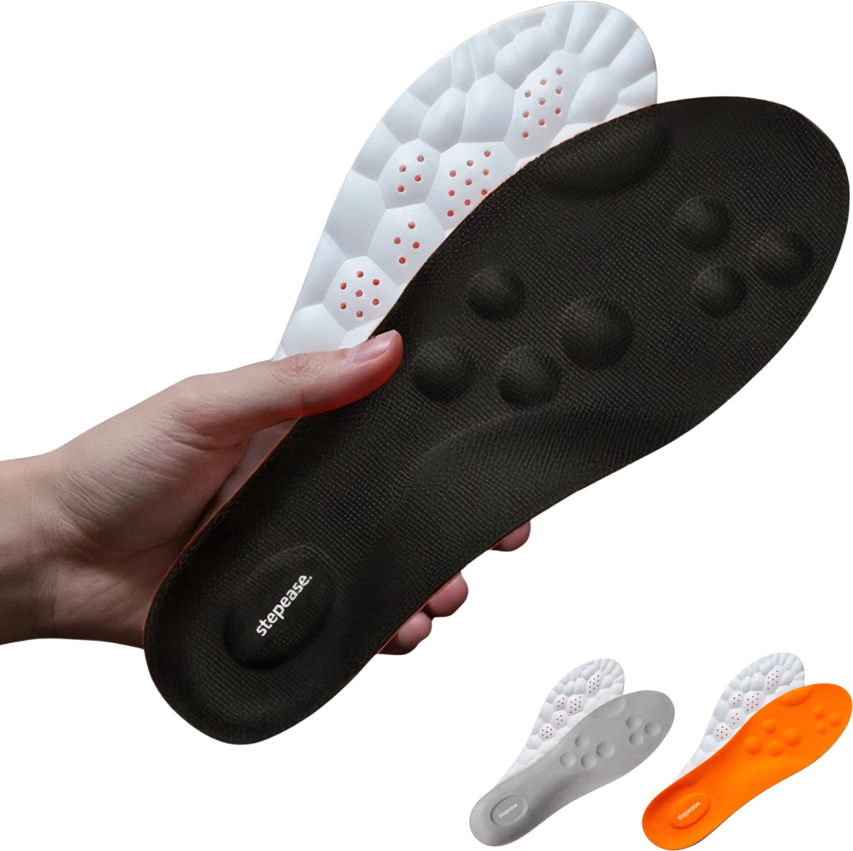 Solfit Comfort Inlegzolen met Arch Support - Schokabsorberende Inlegzolen voor Heren & Dames - Maat - Zwart - 35/36 - STEPEASE