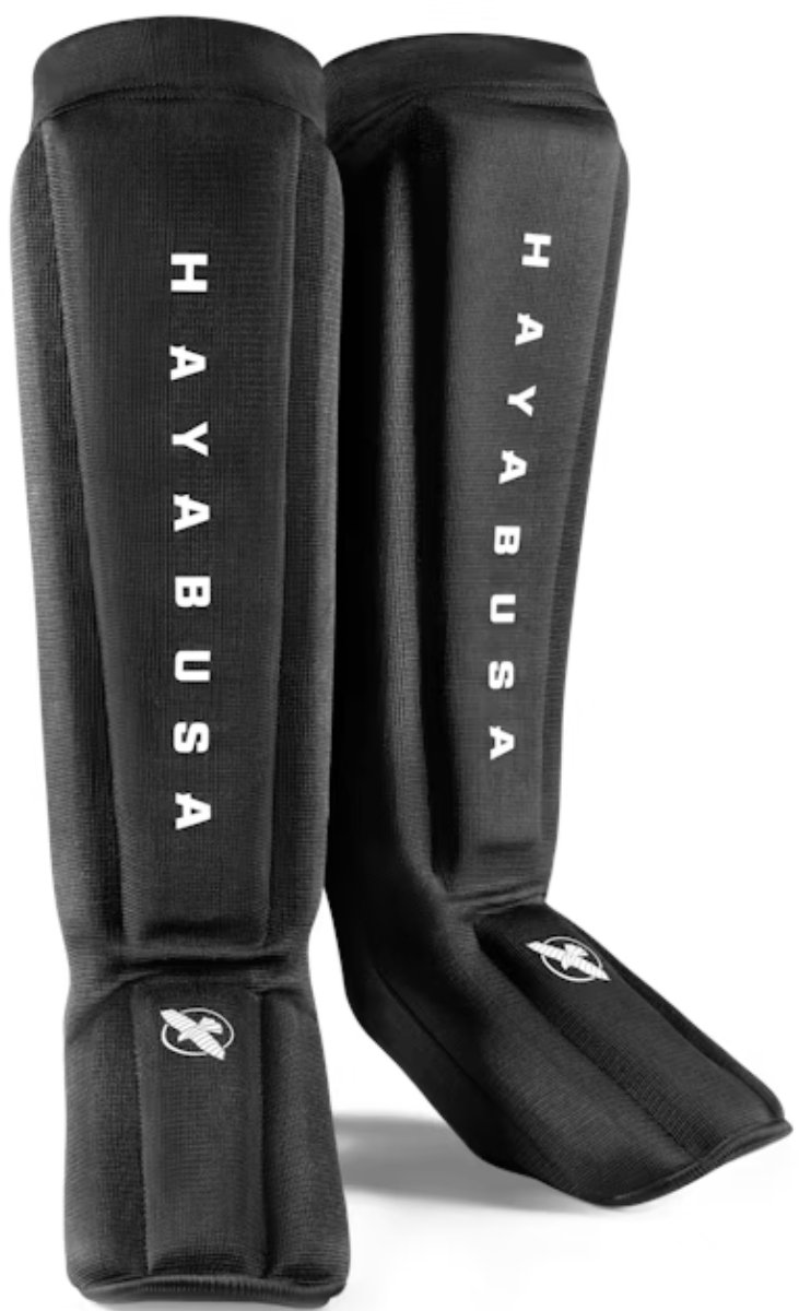 Hayabusa Core Sleeved Shin Guards – Ultralichte compressie scheenbeschermers - S