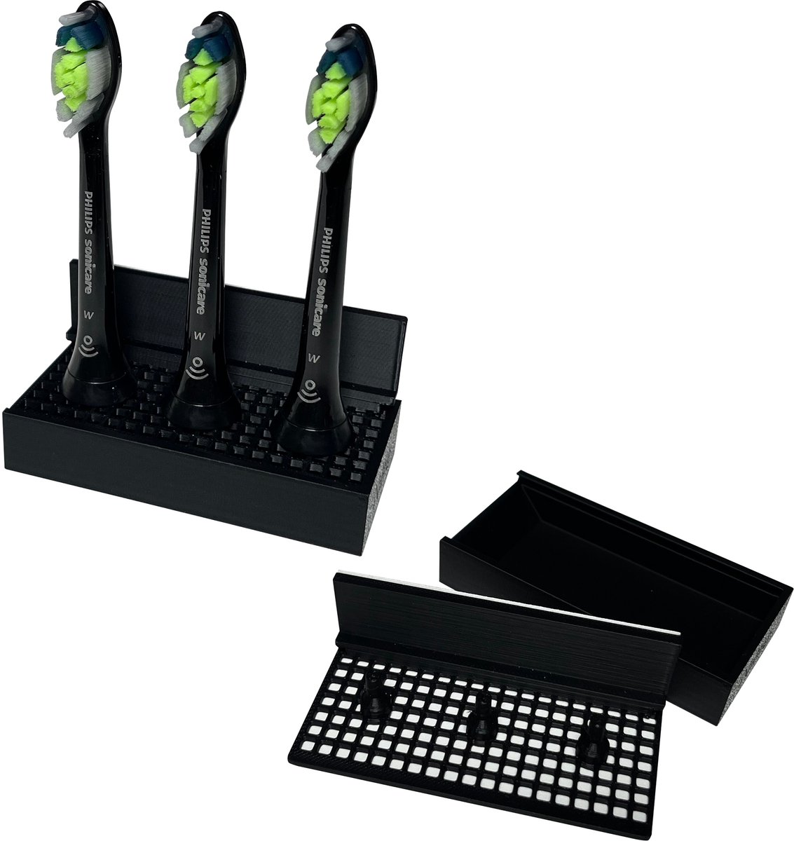 Opzetborstelhouder - Zwart - 3 Houders - Philips Sonicare - Tandenborstelhouder - Tandenborstelhouders - Electrische Tandenborstelhouder - Inclusief Bevestiging