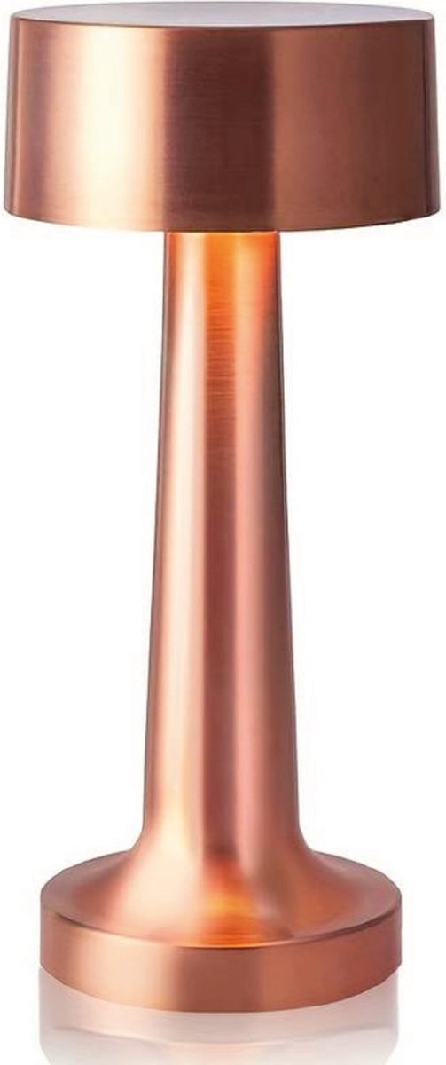 Luxus Europe - Draadloze Tafellamp Touch - Sara - Rosé - 21cm - Tafellamp Slaapkamer - Decoratieve tafellamp - Oplaadbaar - Dimbaar