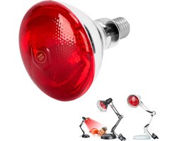 DYNA® Warmtelamp Reptielen - UVB Lamp Terrarium - Hot Spot Lamp incl. Reserve Lamp - Rood - 17cm x 15cm x 15cm