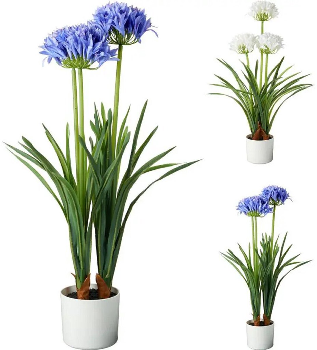 Pro Garden Kunstplant Agapanthus 50x80 cm Blauw/Wit Verschillende Uitvoeringen