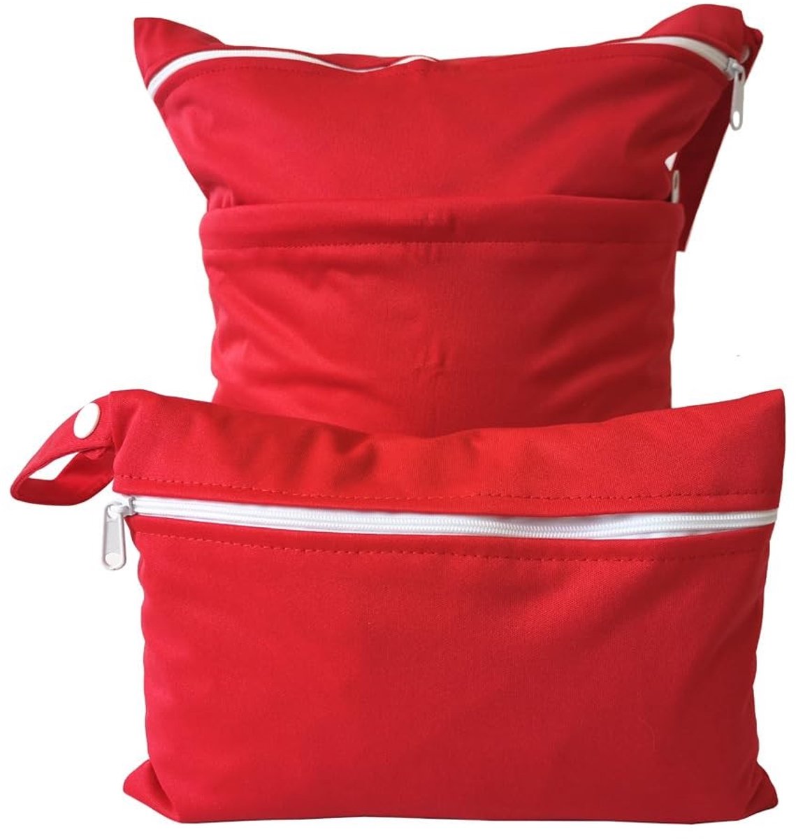 Herbruikbare Luiertassen Set - 2 Stuks Waterdichte Opbergtassen voor Luiers en Kleding - Rood