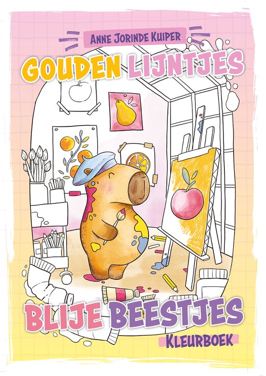 Gouden Lijntjes Blije Beestjes kleurboek - cover