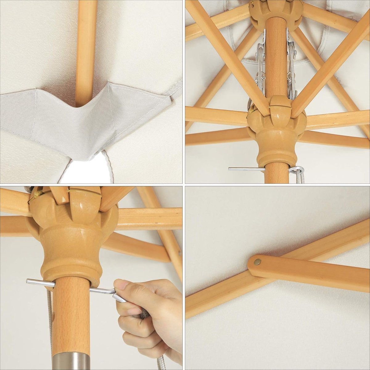 Zweefparasol Depauwonen LED 300 cm – Aluminium Balkon & Tuin Parasol, Ronde Cantilever Parasol met Zonnepaneel, UV50+ Bescherming, Waterafstotend, 360° Draaibaar, Verstelbare Hellingshoek, Buitenpa...
