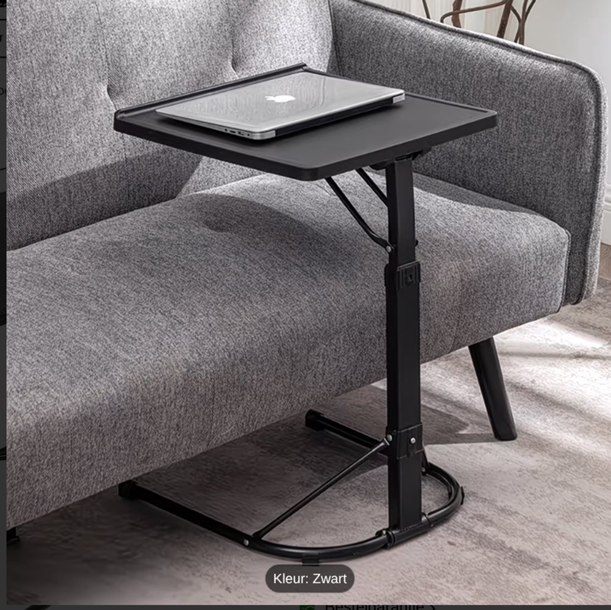 Computertafel 58-69cm, Draagbare Laptopstandaard voor Woonkamer, Thuis Kantoor (Zwart)