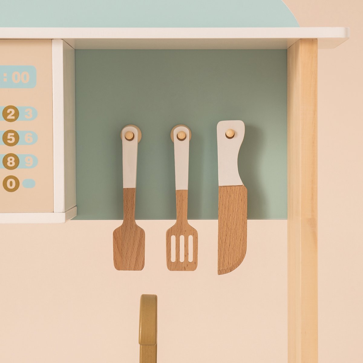 Robotime - ROBUD Houten Moderne Speelkeuken - Luchtblauw - Speelset met Volledige Accessoires - Voor Peuters 3+ — afbeelding 3