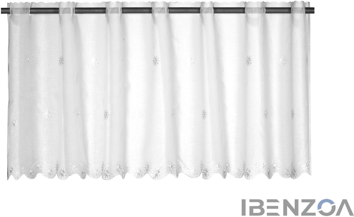 Ibenzoa Bistrogordijn - Wit - 48x138 cm - Polyester