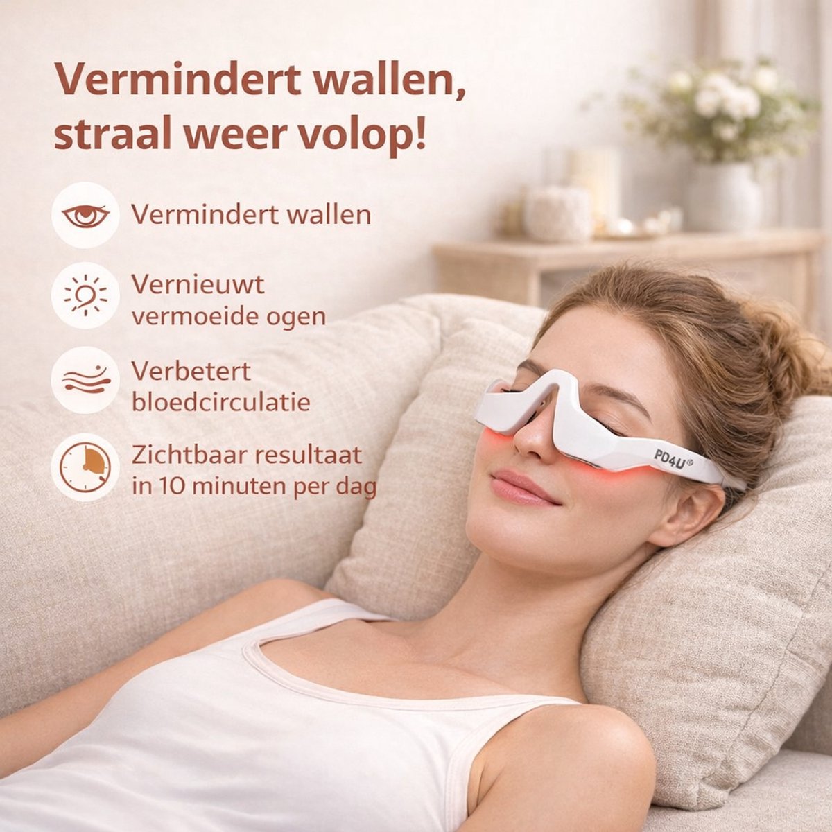 PD4U® Oogmassagebril Draadloos met Rood Licht - afbeelding 2