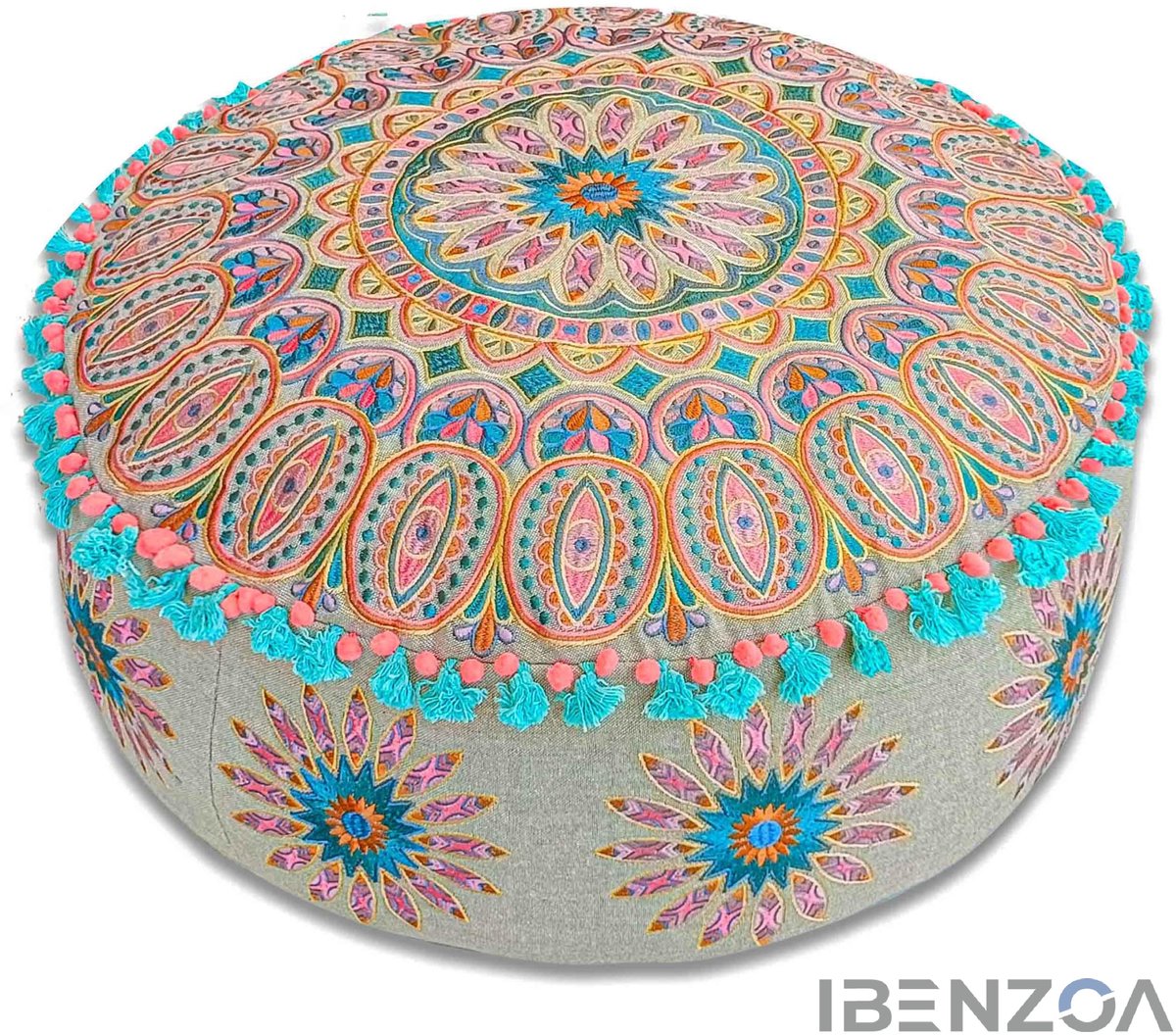 Ibenzoa Boheemse Kruk - Luxe - 60x20 cm - Katoen Multicolor
