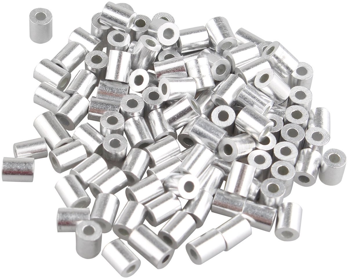 Allecto - Kabelklemmen - Aluminium - Rond - Zilver - 1.5mm - 100 stuks - Geschikt voor Kabels - Grijs