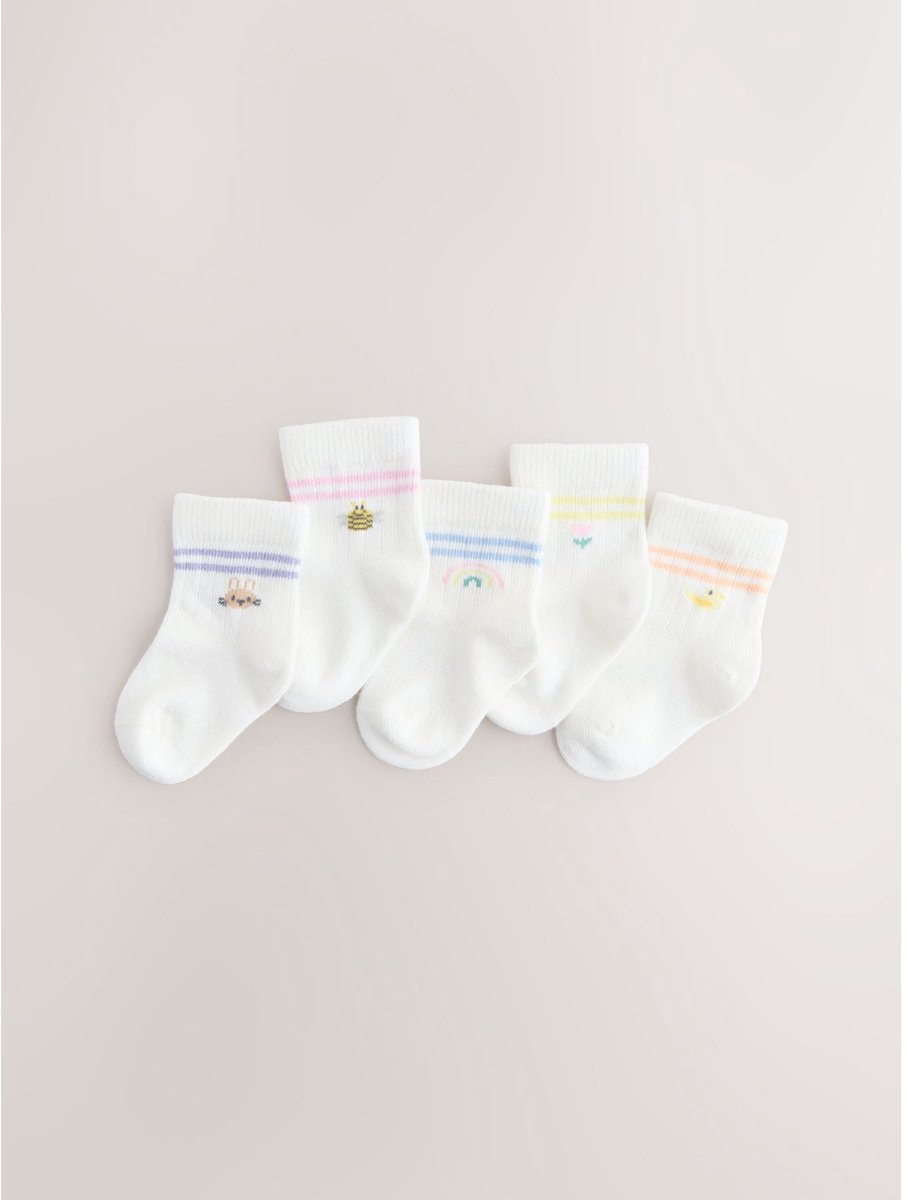 Next - Meisjes - 5 Paar babysokken - Wit