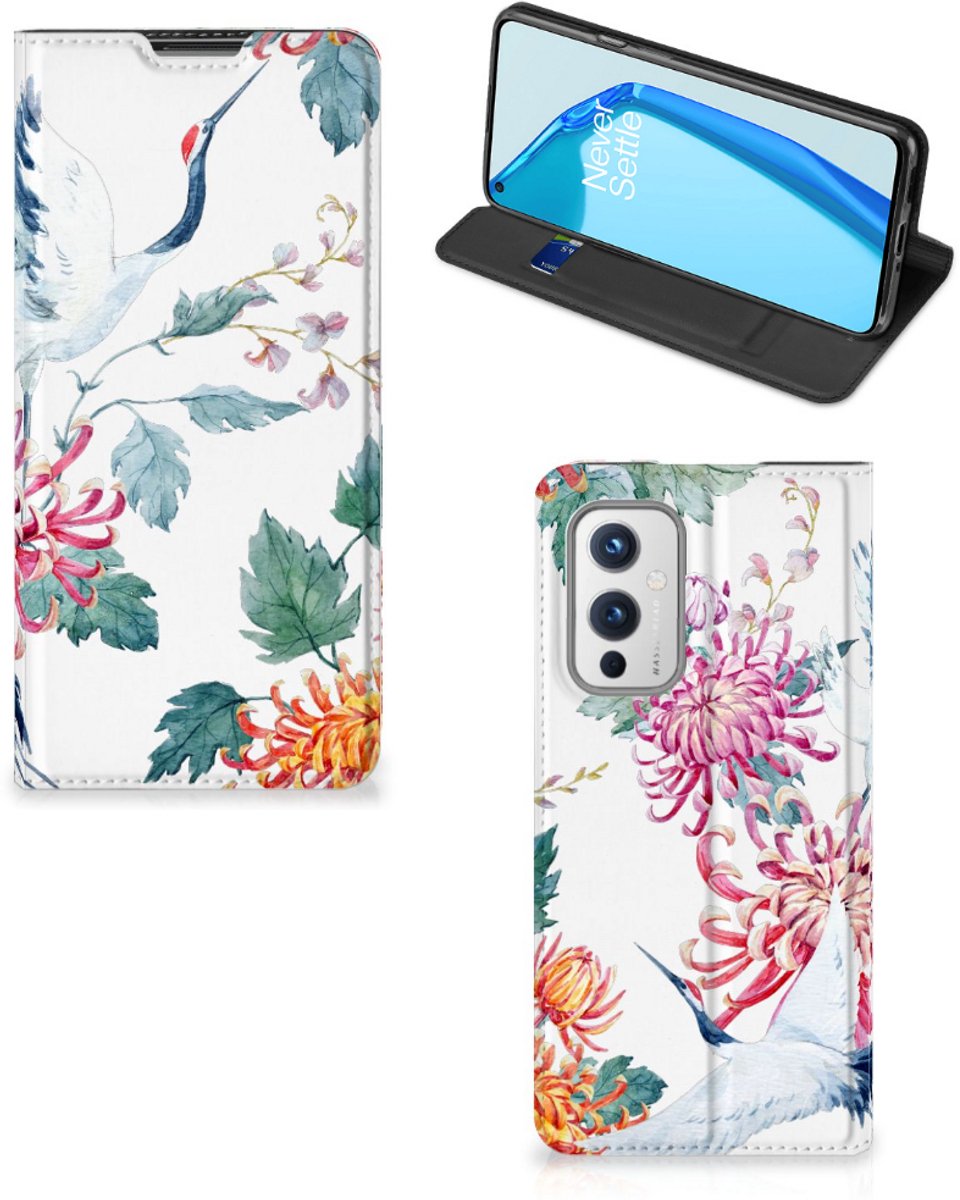 OnePlus 9 Hoesje maken Bird Flowers