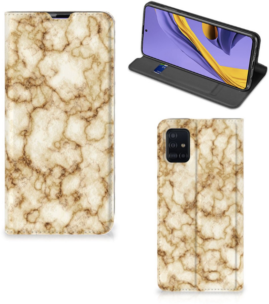 Samsung Galaxy A51 Standcase Marmer Goud