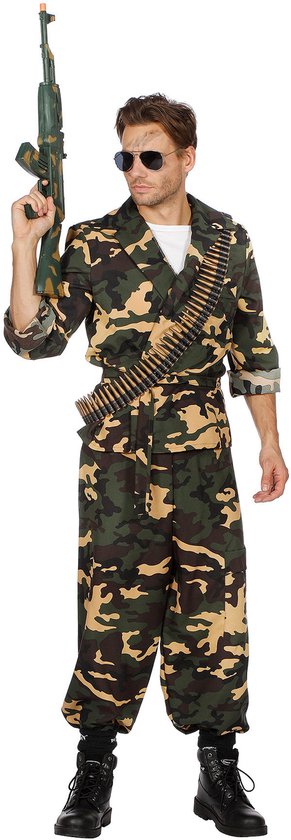 Wilbers & Wilbers - Armée et guerre Costume - Battle Field Camouflage Vert Marron Army & War Costume Homme - - Taille 64 - Déguisements - Déguisements